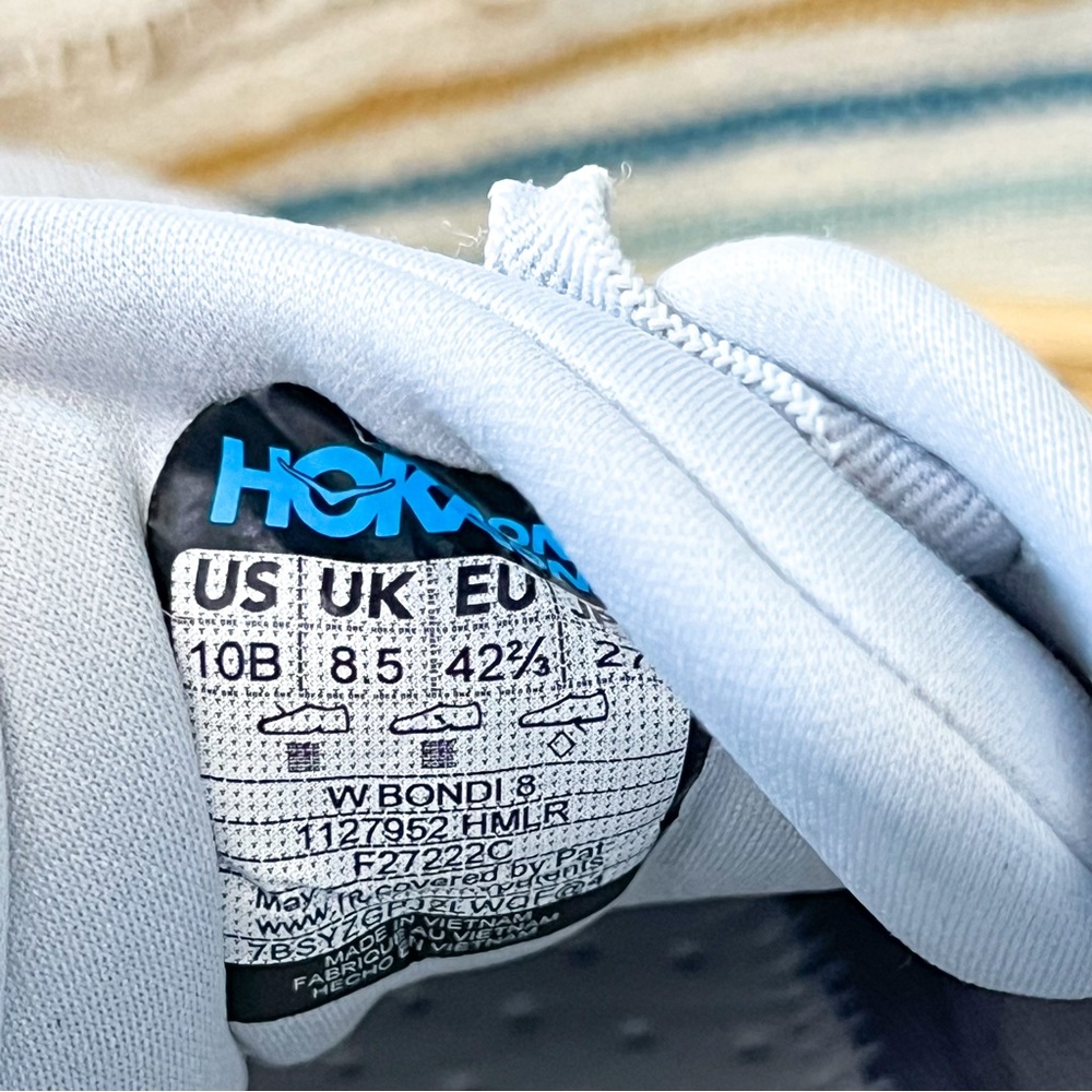 Hoka One One Bondi 8 Harbor Mist Lunar Rock Road-Running Sneakers Women’s 10 - Picture 8 of 9
